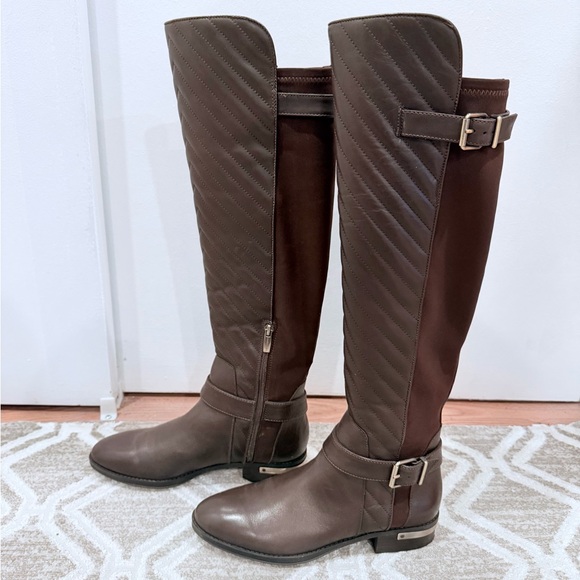 Vince Camuto Brown Leather Quilted Knee-High Boots/Women/ Size 7.5/ Like New - Picture 5 of 13